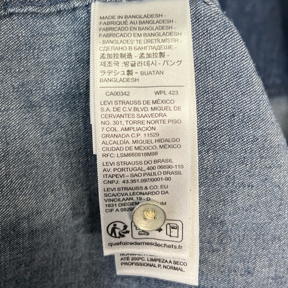 Levis Utility Shacket Mens Medium Denim Shirt Jacket Casual Patchwork Jean Top M - Picture 9 of 16